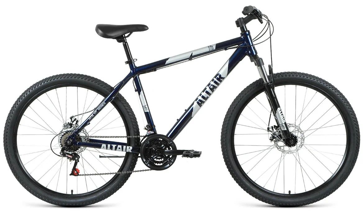 Велосипед Altair D 21 скорость, ростовка 15, тёмно-синий, серебристый, 27,5, 2020-2021