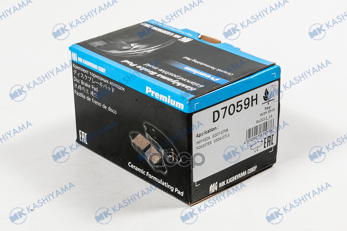 

Колодки Тормозные Дисковые Задн. Subaru Impreza 2.0 01- D7059h Kashiyama арт. D7059H