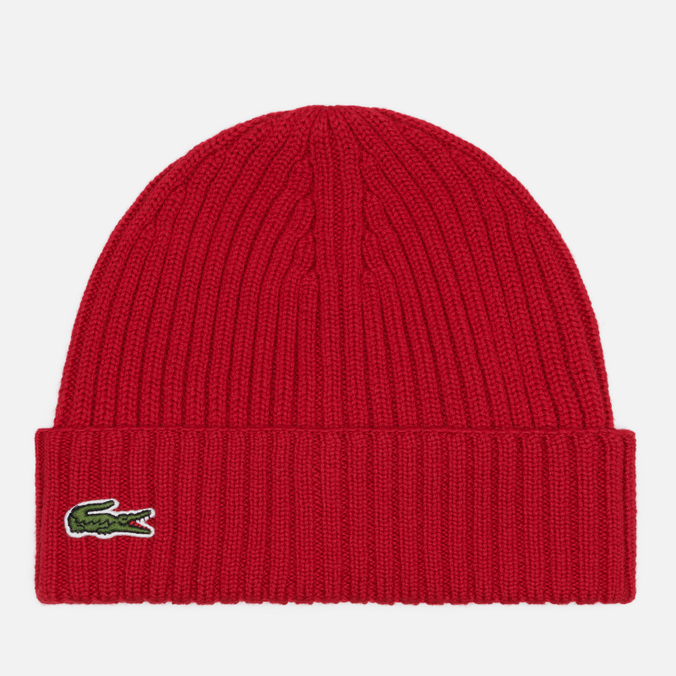 

Шапка бини мужская Lacoste Ribbed Wool, бордовый, Ribbed Wool