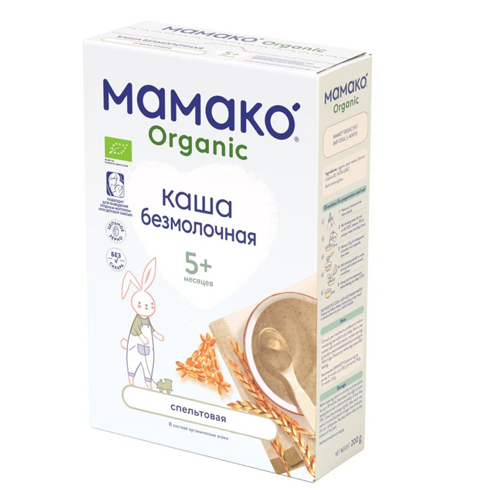 Каша безмолочная Мамако ORGANIC Спельтовая, 2919