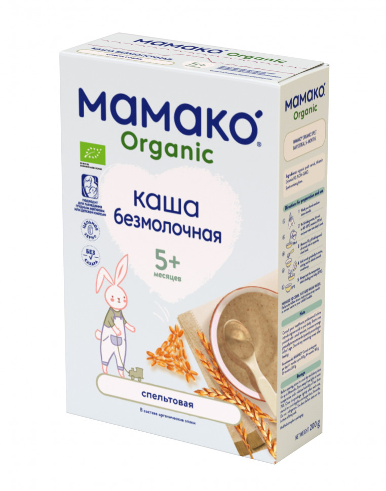 фото Каша безмолочная мамако organic спельтовая, 2919