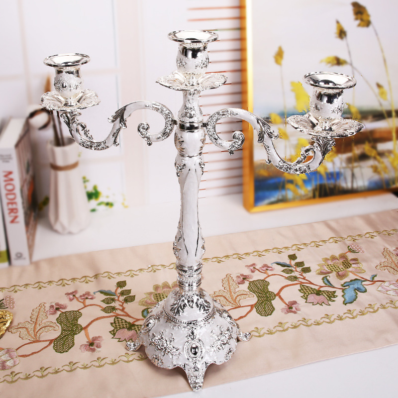 

Подсвечник конделябр 3х рожковый серебристый podsvetchnik-3-silver, классический