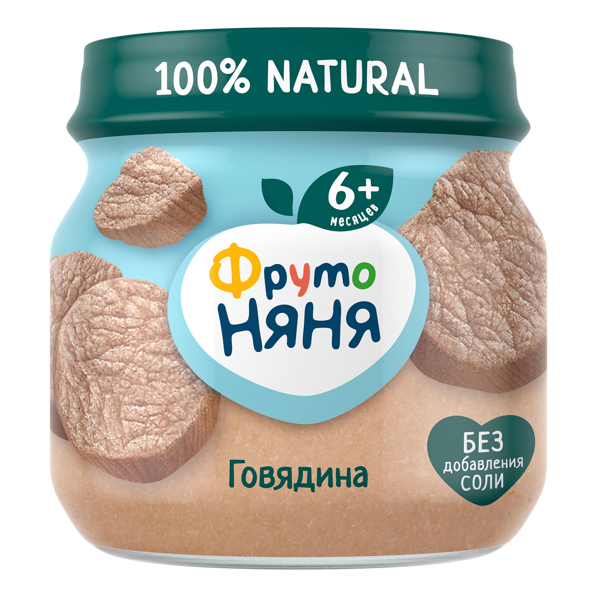 

Пюре мясное ФрутоНяня Говядина с 6 месяцев 80 г, 1 шт., говядина