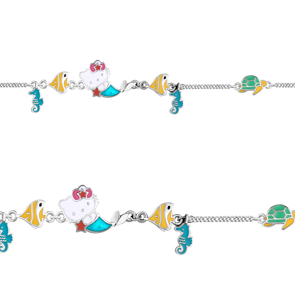 

Браслет из серебра с эмалью р.  Aquamarine 74423, 74423_925_р