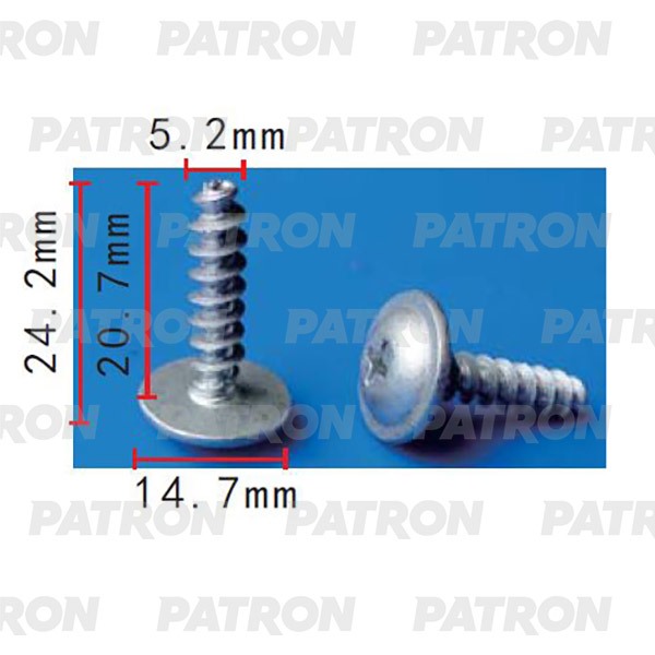 PATRON P37-2205 Саморез Audi VW Skoda Sea Применяемость Саморез 5.2x24.2mm 10шт