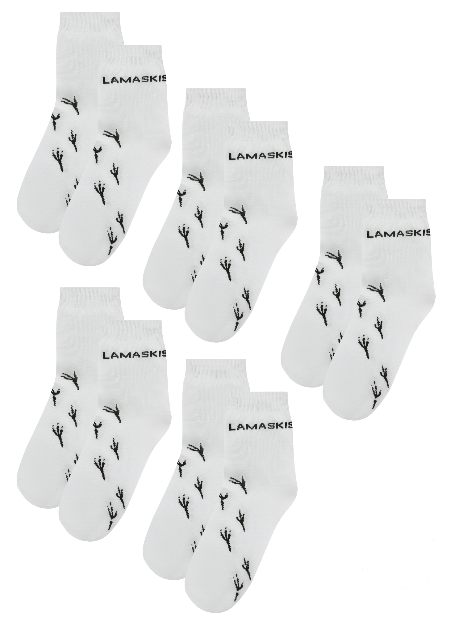 

Носки унисекс LAMASKIS socks-footprints-x5 белые, Белый, socks-footprints-x5