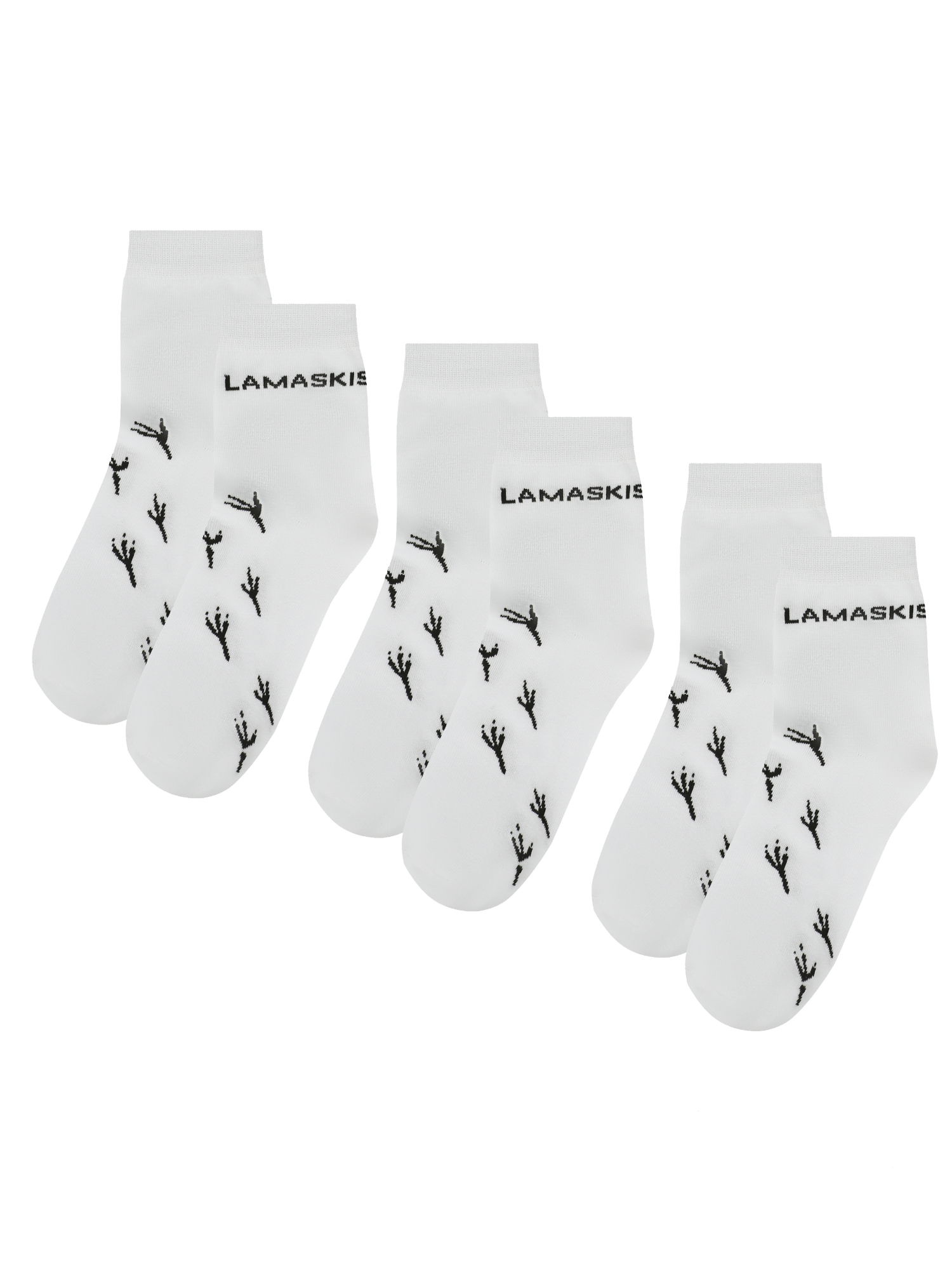 

Носки унисекс LAMASKIS socks-footprints-x3 белые, Белый, socks-footprints-x3