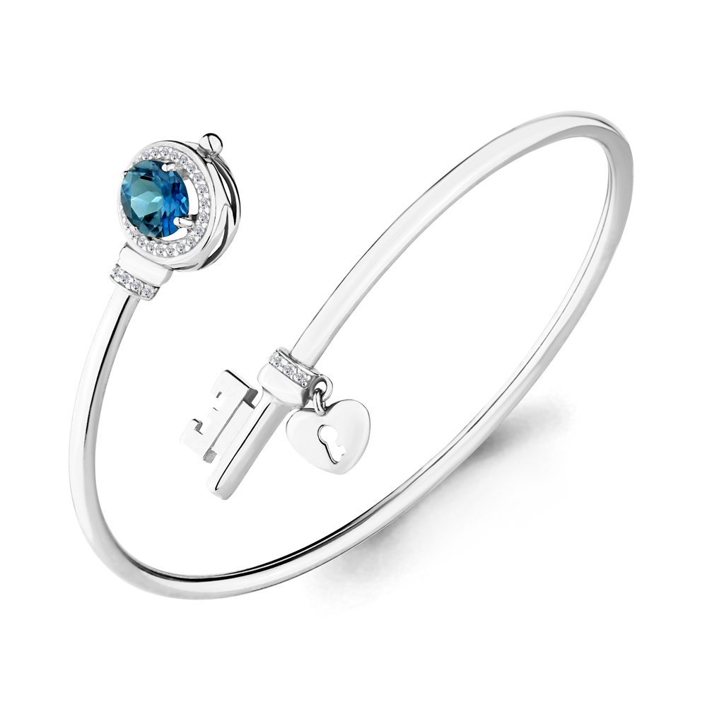 

Браслет из серебра с топазом р. 17 Aquamarine 7438408А_925_р, 7438408А_925_р