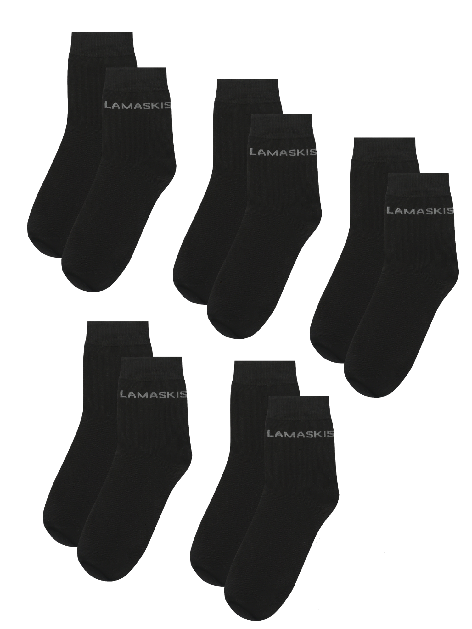 

Носки унисекс LAMASKIS socks-classic-x5 черные, Черный, socks-classic-x5