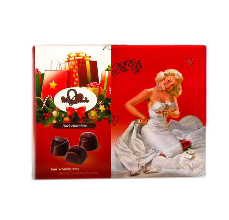

Конфеты Pin Up ассорти из тёмного шоколада (вишнёвое варенье, клюква, клубника), 150 г