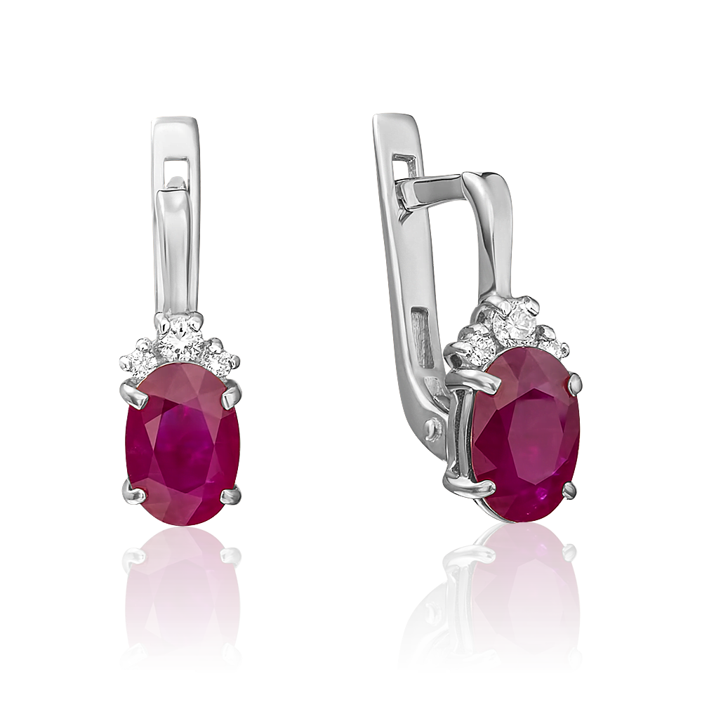 

Серьги из золота PLATINA jewelry 02-0270, рубин/бриллиант, 02-0270