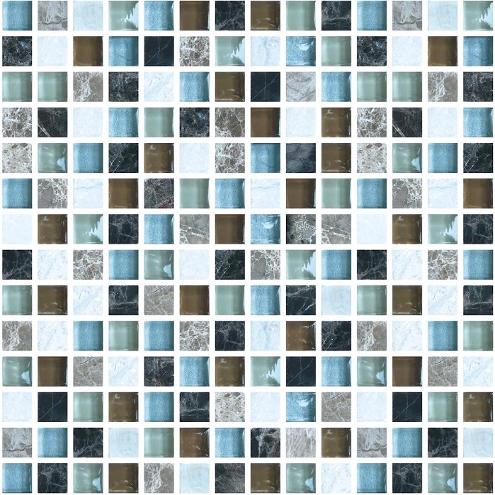 Панель ПВХ GRACE Мозаика Исландия 955х480х0,3 мм голубой жен костюм мозаика голубой р 48