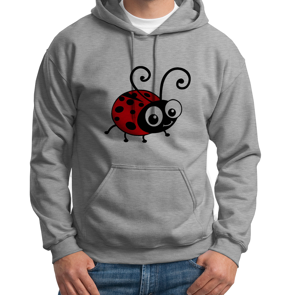

Худи унисекс CoolPodarok божья коровка серое 48 RU, S0113231