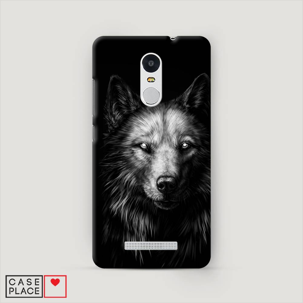 

Пластиковый чехол "Волк черно белый" на Xiaomi Redmi Note 3