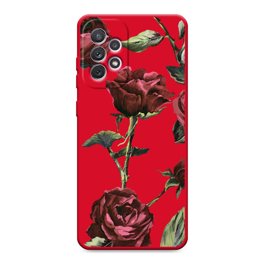 

Чехол Awog на Samsung Galaxy A73 "Бордовые розы фон", Красный, 2104653-1