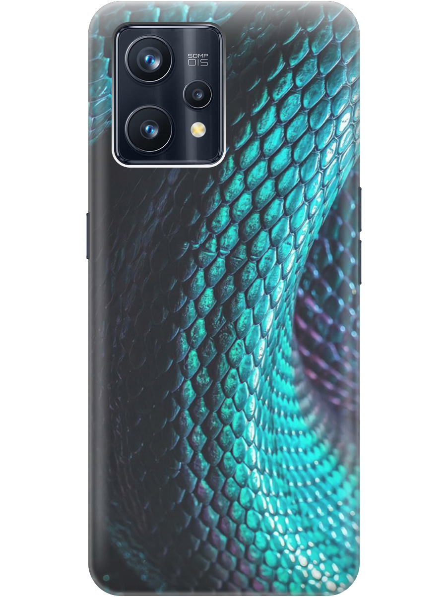 

Силиконовый чехол на Realme 9 Pro+ с принтом "Переливающаяся змея" прозрачный, Зеленый;синий, 20000480