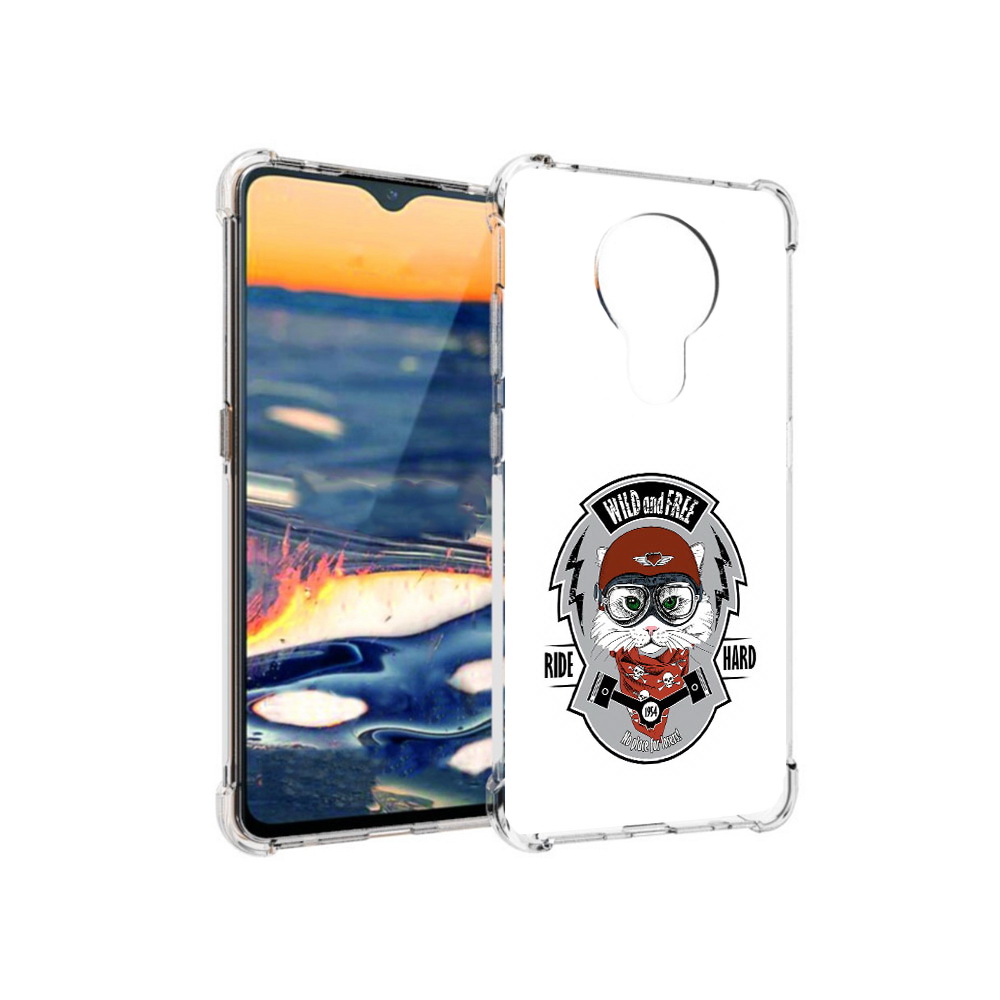 

Чехол MyPads Tocco для Nokia 5.3 кошка в шлеме (PT227052.106.404), Прозрачный, Tocco