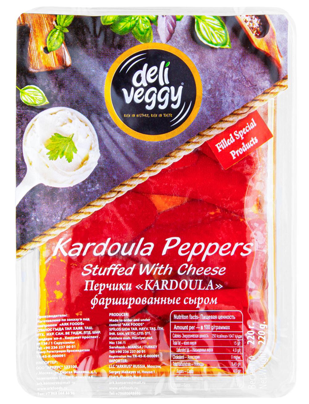 

Перчики KARDOULA фаршированные сыром, 220 гр Deli Veggy 9523030