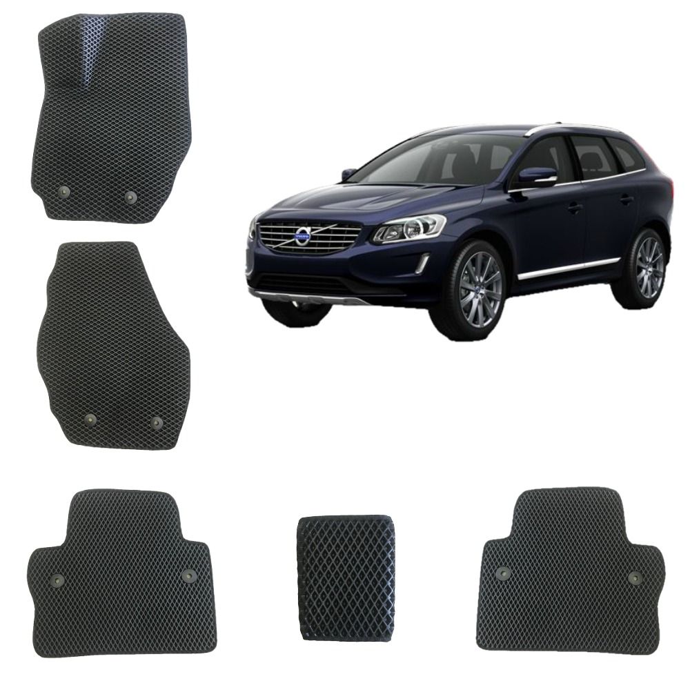 3-D Авто EVA коврики в салон Volvo XC 60 (1) (Черный / Черный кант)