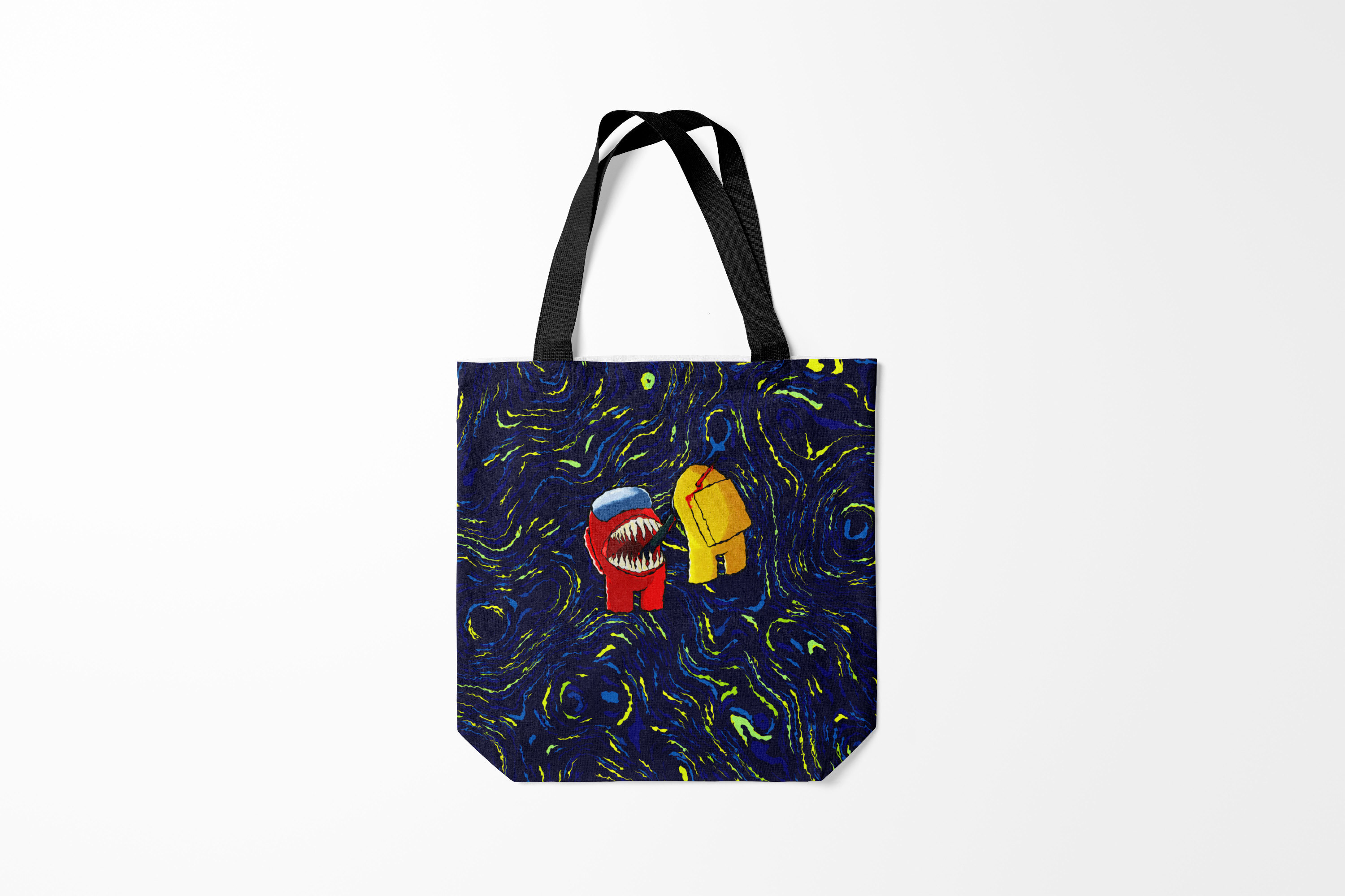 

Сумка шoппер унисекс Burnettie Among us Van Gogh Style, синий, Among us Van Gogh Style
