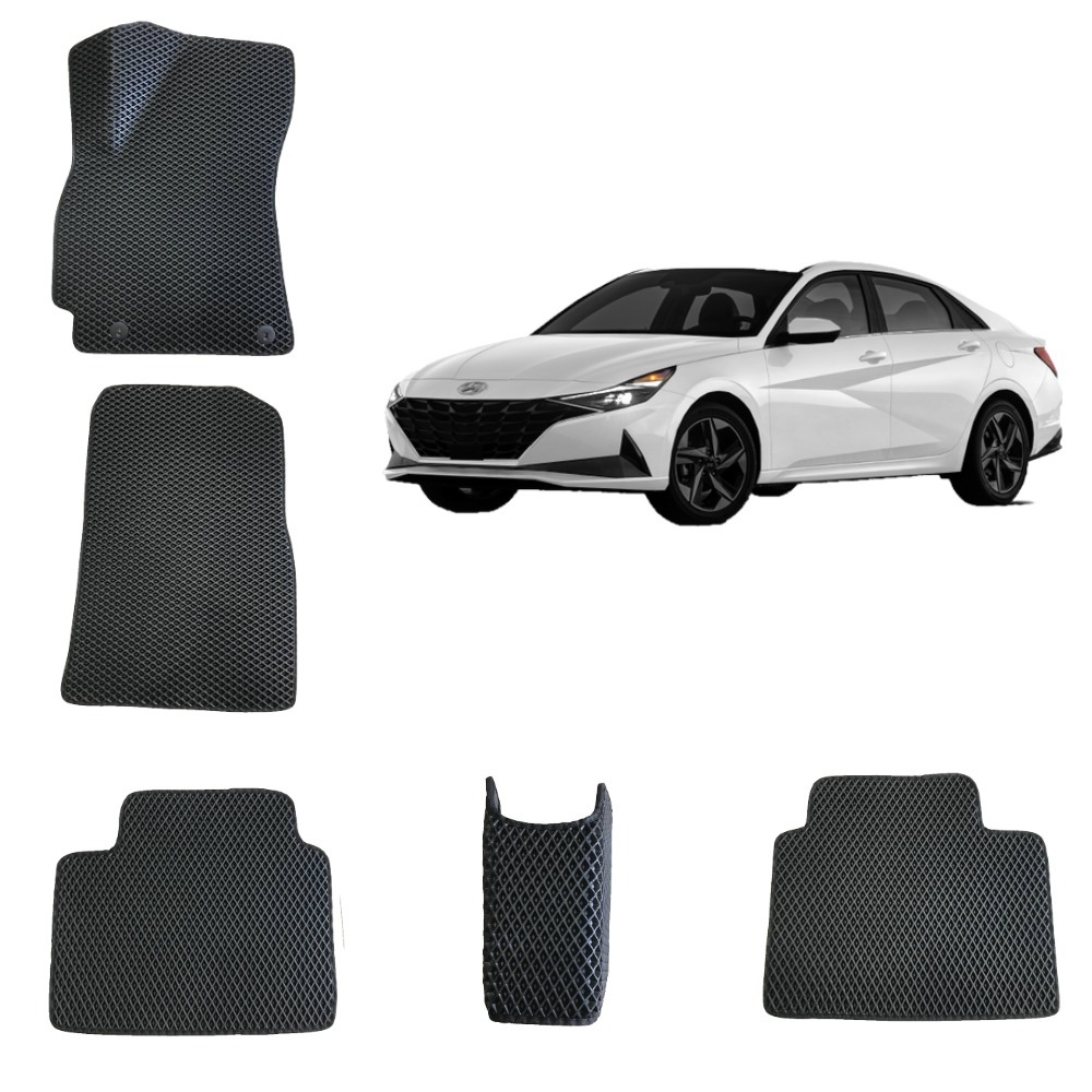 3-D Авто EVA коврики в салон HYUNDAI ELANTRA 7 (Черный / Черный кант)