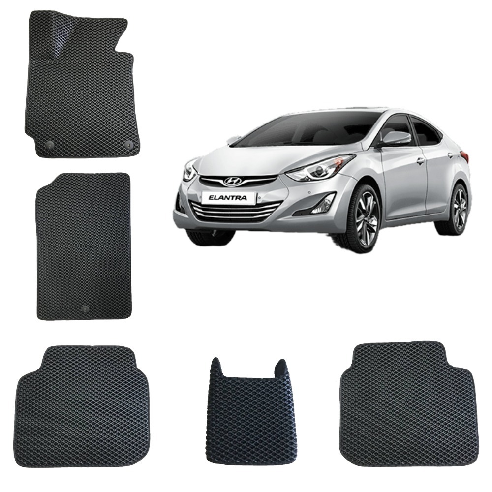 3-D Авто EVA коврики в салон Hyundai Elantra 5 (Черный / Черный кант)