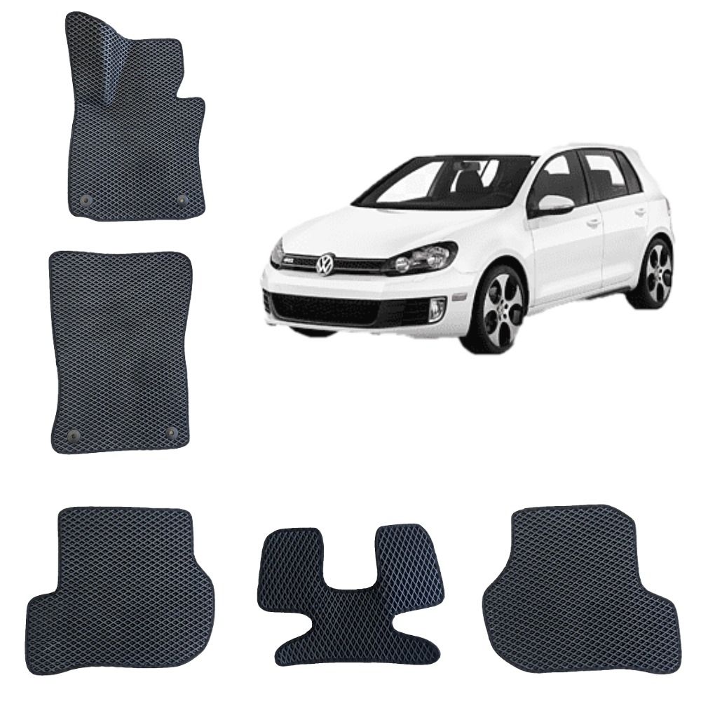 3-D Авто EVA коврики в салон Volkswagen Golf 6 (Черный / Черный кант)