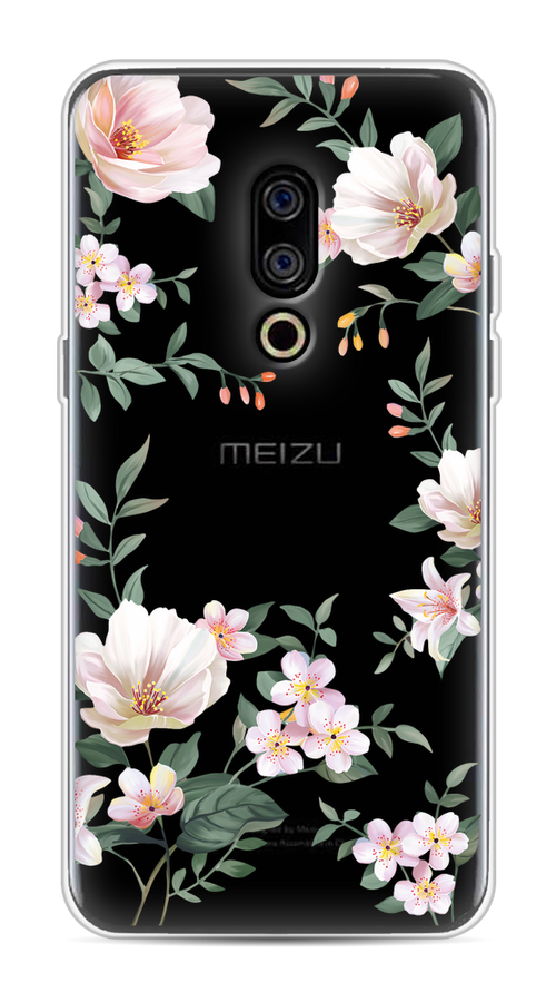 

Чехол на Meizu 15 "Beautiful white flowers", Бежевый;зеленый, 72650-1