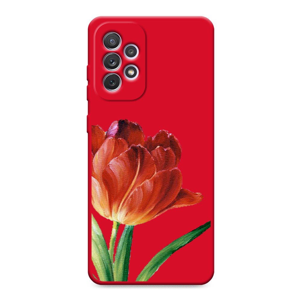 

Чехол Awog на Samsung Galaxy A73 "Красный тюльпан", Оранжевый;зеленый, 2104653-1