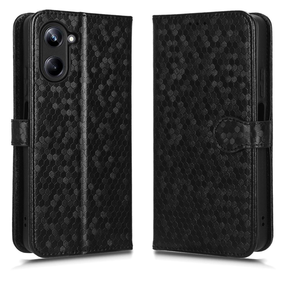 

Кожаный чехол-книжка MyPads для Realme 10 Pro с отделением для карт, Черный