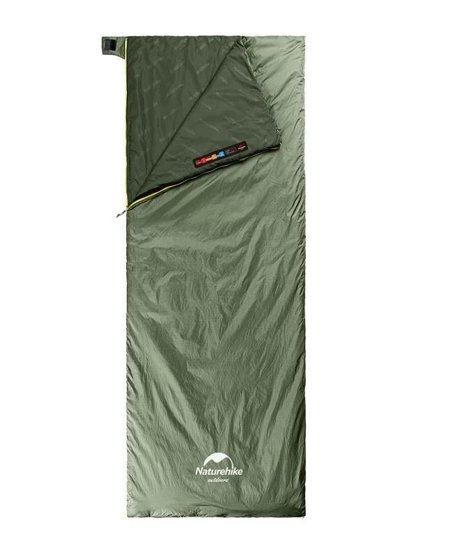 Мешок спальный Naturehike NH21MSD09 LW180, M, зеленый, молния слева, 6927595777930L