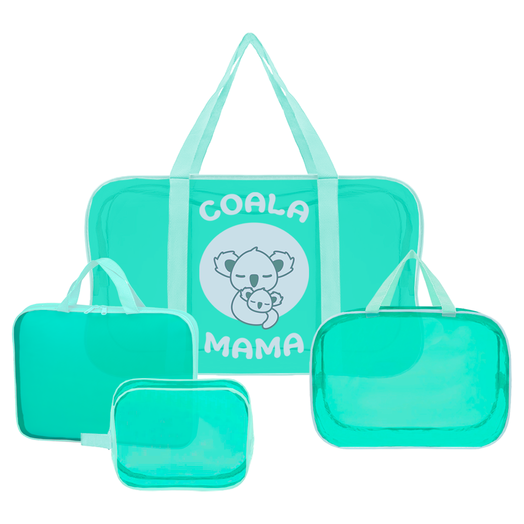 Набор сумок в роддом Coala Mama, цвет Dark Tiffany, 4 шт. универсальных размеров, CMDT4