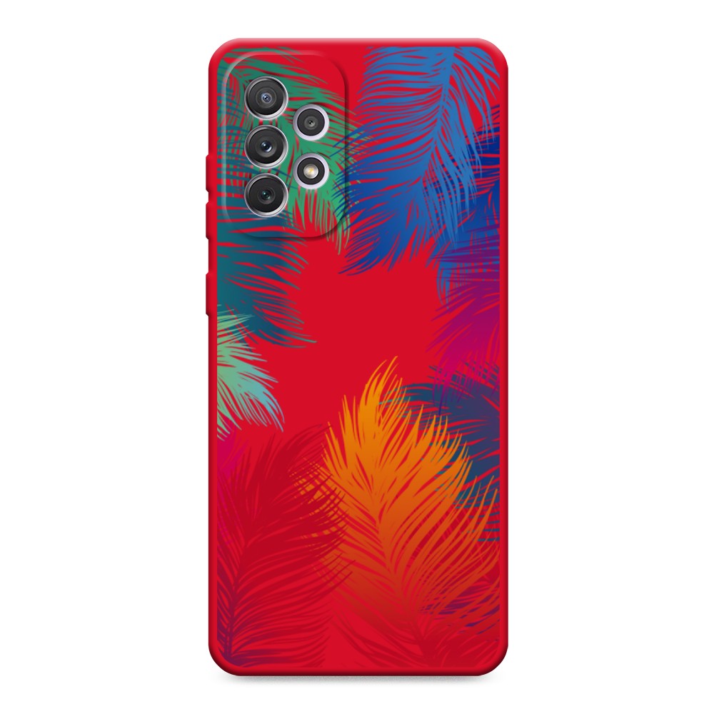 

Чехол Awog на Samsung Galaxy A73 "Рамка из перьев", Красный, 2104653-1