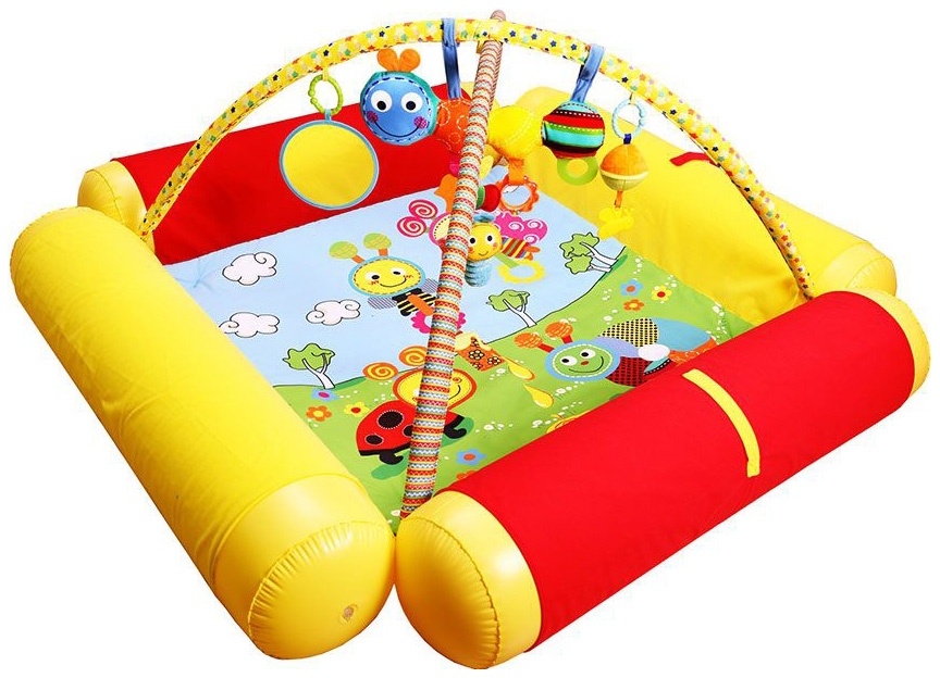 

BIBA TOYS Развивающий коврик ДРУЗЬЯ БЮССИ с надувными бортиками120x120 см GD158