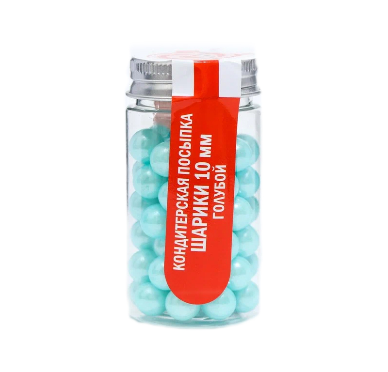 

Кондитерская посыпка шарики 10 мм, голубой, 50 г