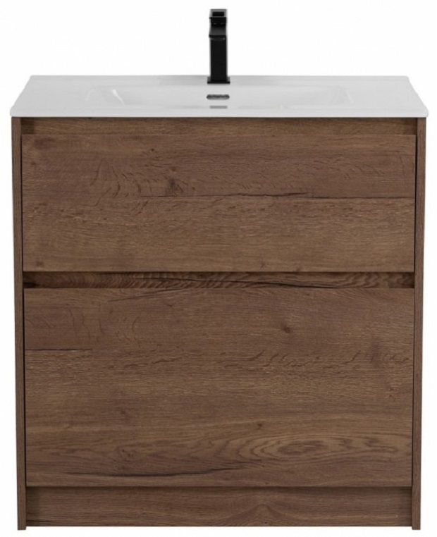 

Тумба с керамической раковиной BelBagno Kraft 80-PIA-BB800ETL 80см, Rovere Tabacco, Коричневый, Kraft