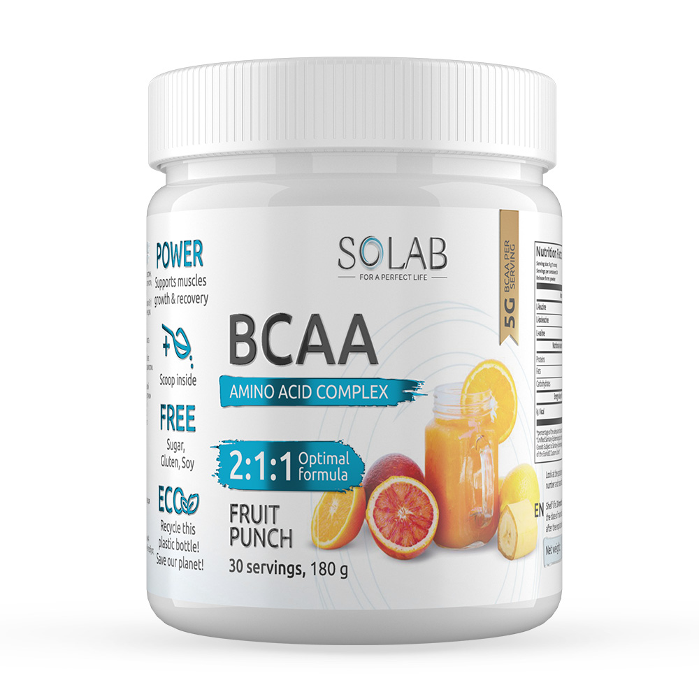 SOLAB BCAA 180 г, фруктовый пунш