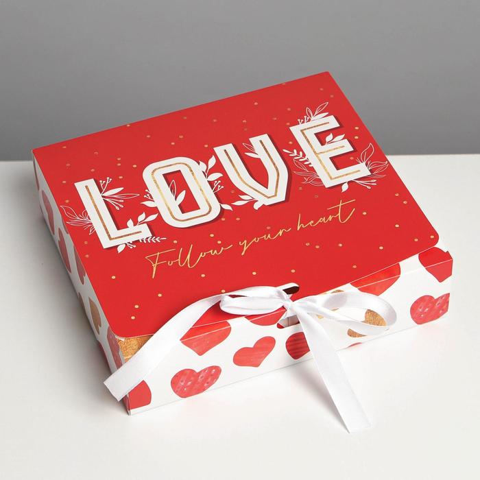 

Коробка складная подарочная LOVE, 20 × 18 × 5 см, Подарочная упаковка 14 февраля