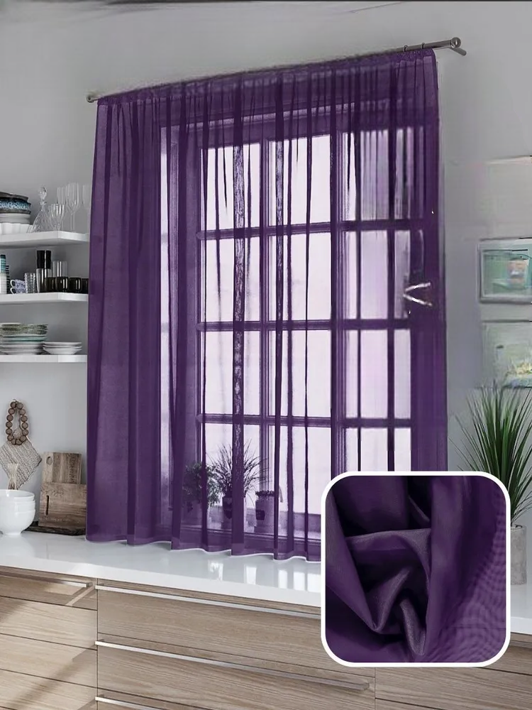 

Тюль Miazzo 200х150 см Фиолетовая в гостиную детскую спальню Турция
