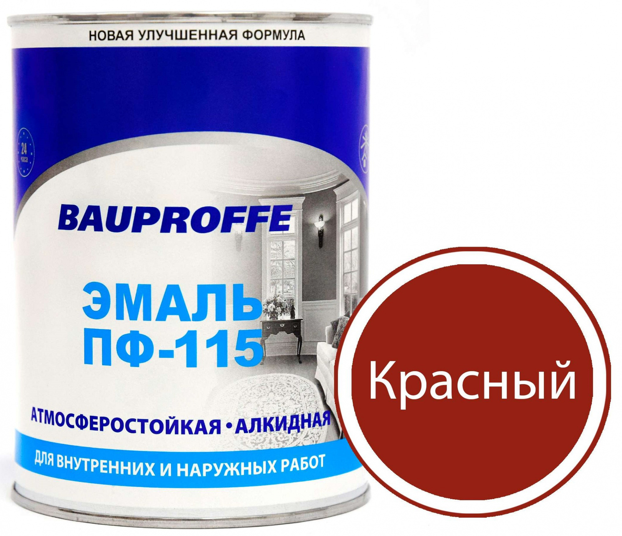 

Эмаль BAUPROFFE ПФ-115 0,9кг красная глянцевая