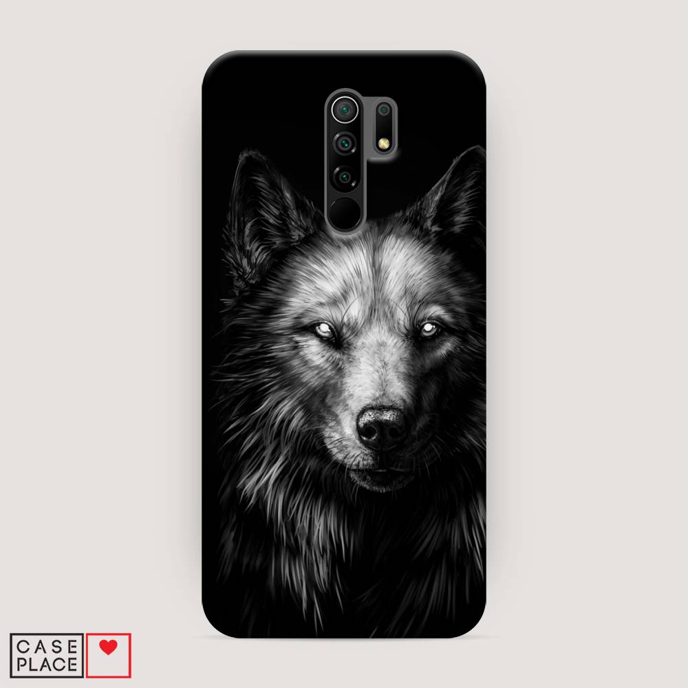 

Пластиковый чехол "Волк черно белый" на Xiaomi Redmi 9, 38320-1