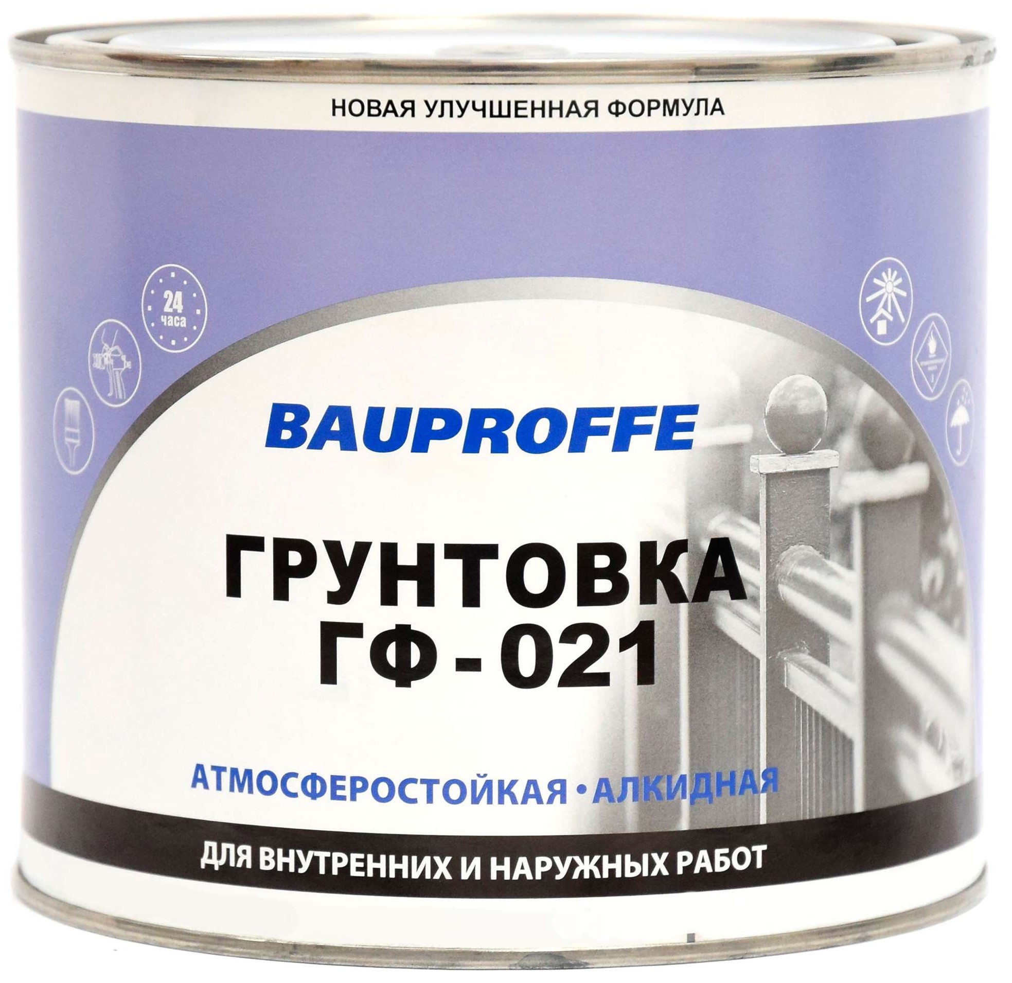 

Грунтовка BAUPROFFE ГФ-021 серая 1,9кг, Серый