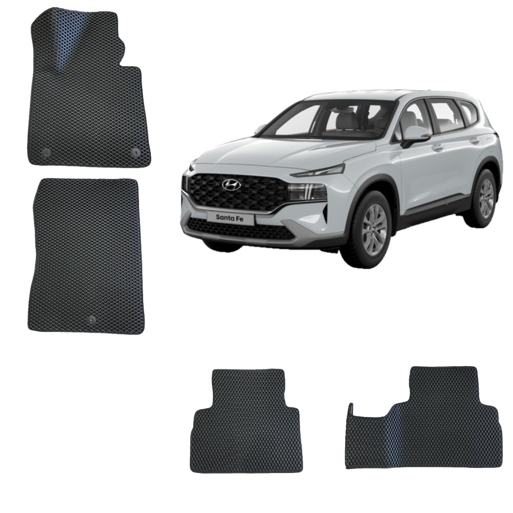 3-D Авто EVA коврики в салон HYUNDAI SANTA FE 4 (Черный / Черный кант)