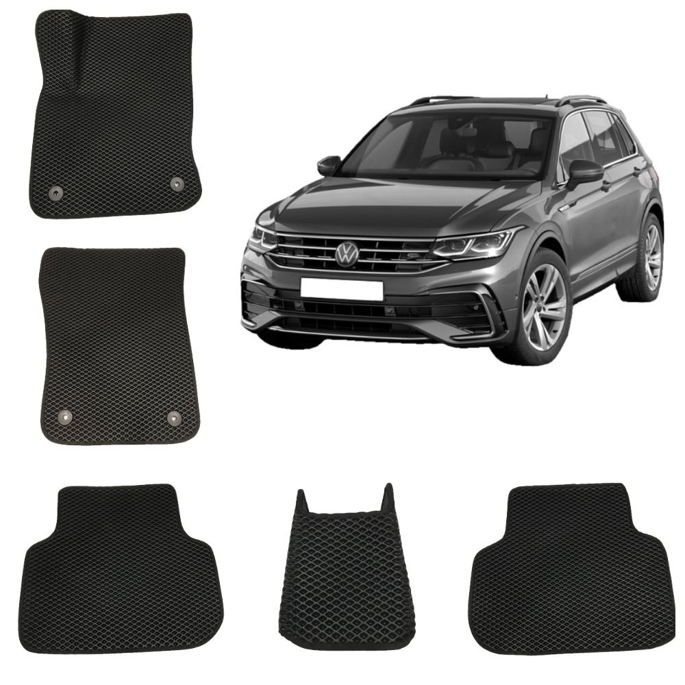 3-D Авто EVA коврики в салон Volkswagen Tiguan 2 (Черный / Черный кант)