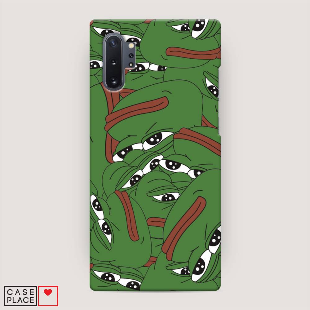 фото Пластиковый чехол "печальный frog" на samsung galaxy note 10 + awog