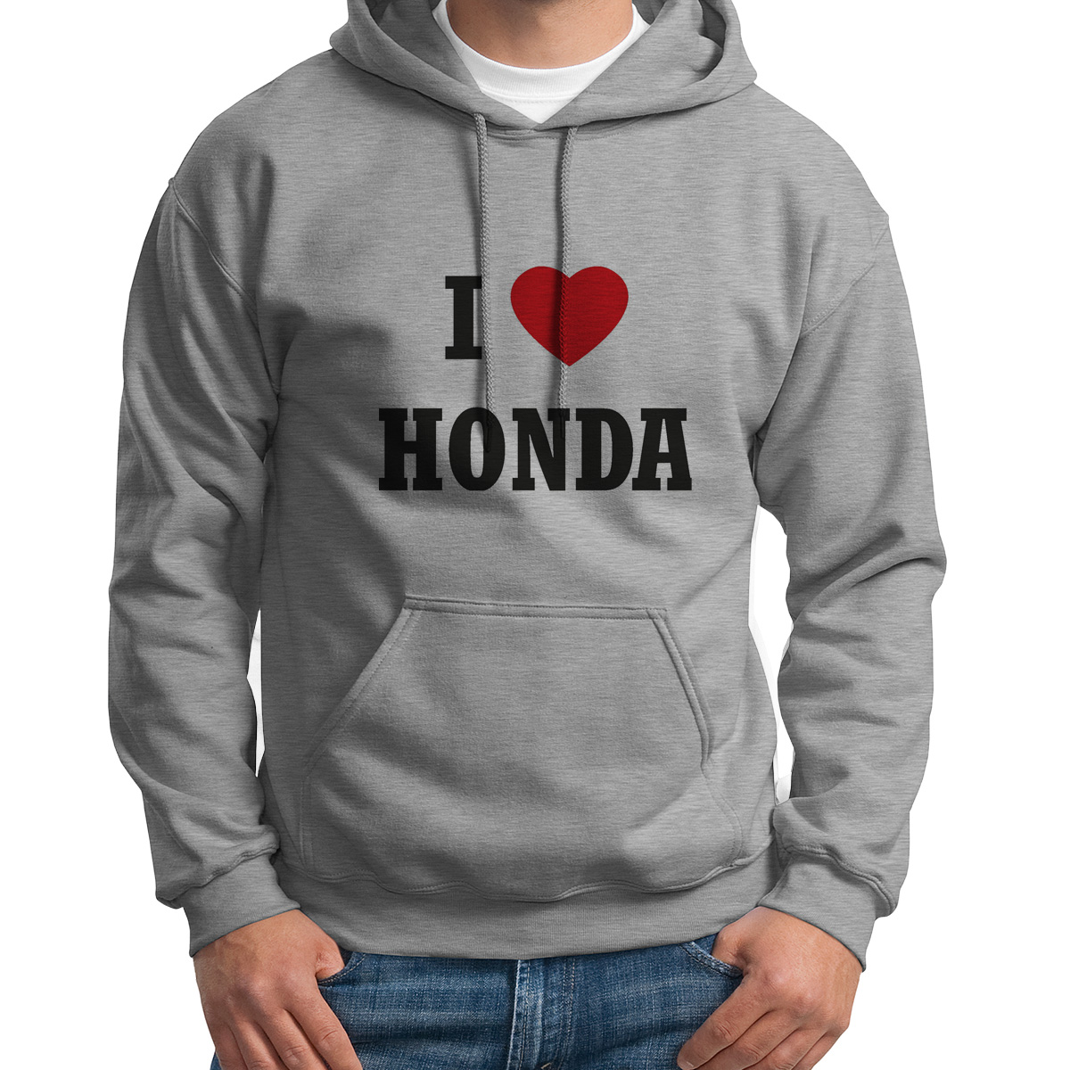

Худи унисекс CoolPodarok Авто I love Honda серое 48 RU, S0111453
