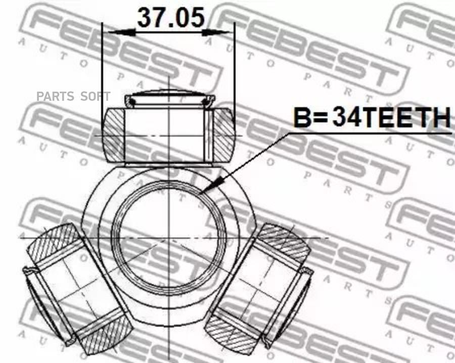 

Трипоид 34X37.05 Febest 1016CAP