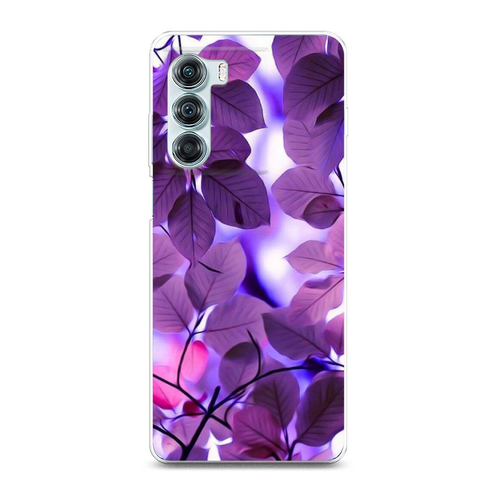

Чехол на Motorola Moto Edge S30 "Сиреневые листики", Фиолетовый;голубой, 243050-2