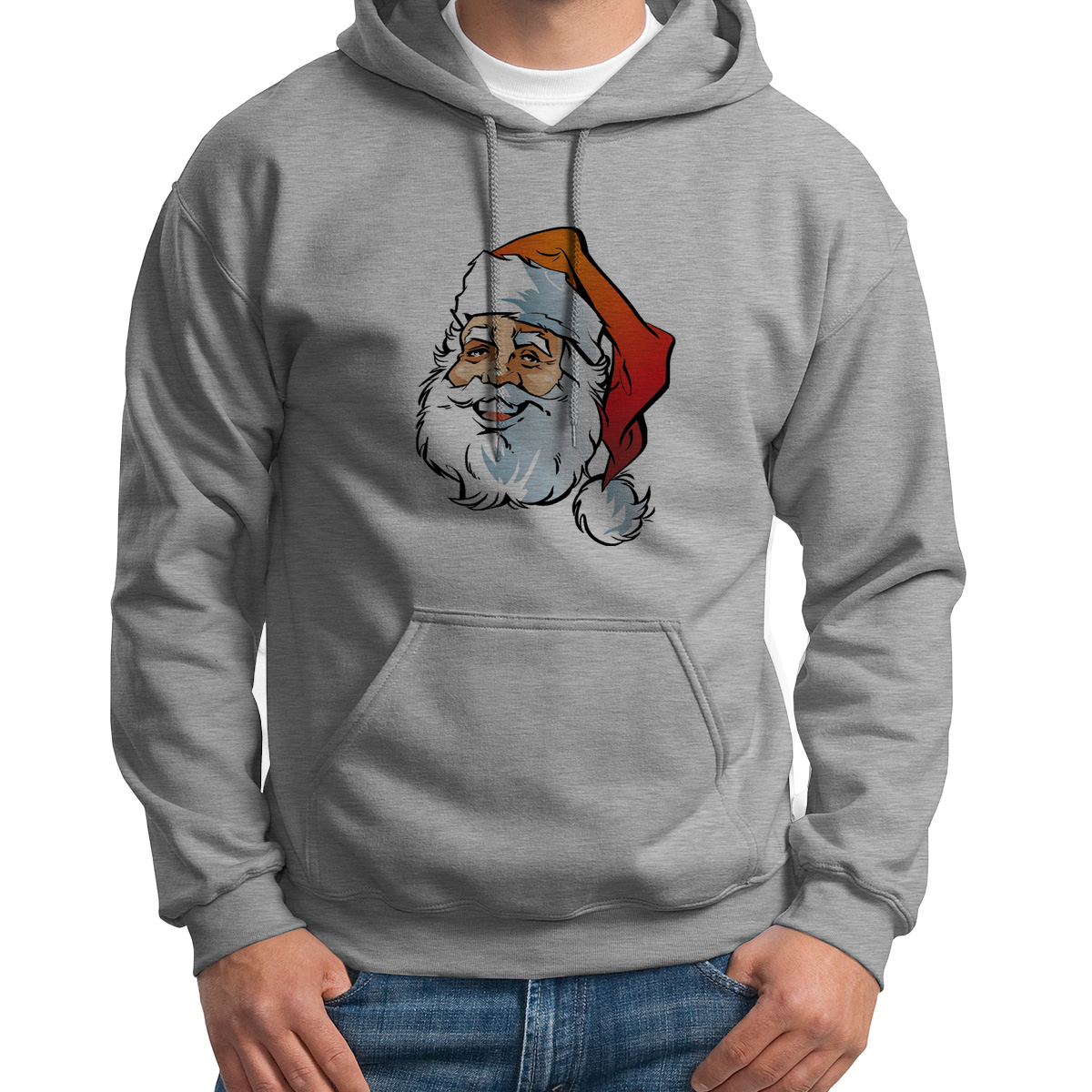 

Худи унисекс CoolPodarok Дед Мороз Новый год серое 48 RU, S0111418