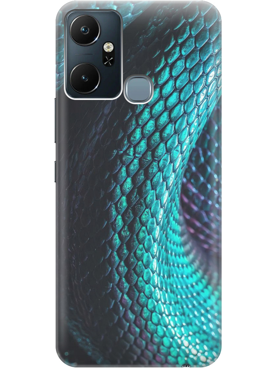 

Силиконовый чехол на Infinix Smart 6 Plus с принтом "Переливающаяся змея" прозрачный, Зеленый;синий, 20000390